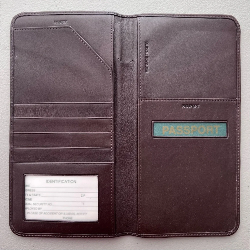 Men's Brown Leather Passport Wallet